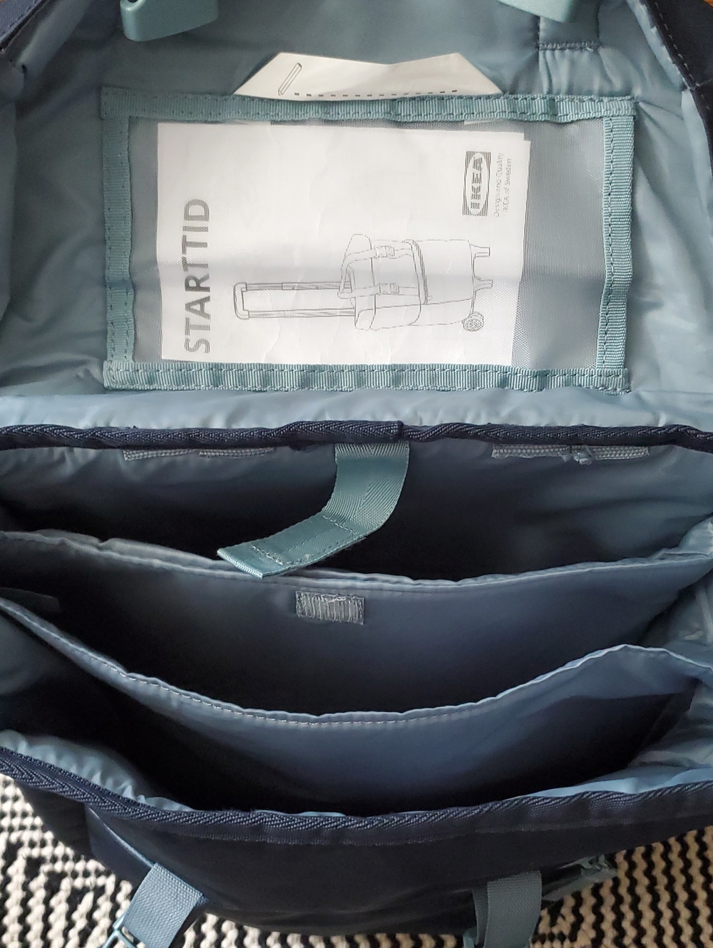 IKEA STARTID Teal Luggage Laptop Carry-on Backpack For Wheel Trolly - Picture 9 of 9